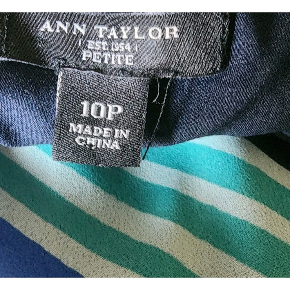 Ann Taylor Maxi Dress Womens 10P Halter Blue Green Black Casual Brunch Party - Picture 6 of 6